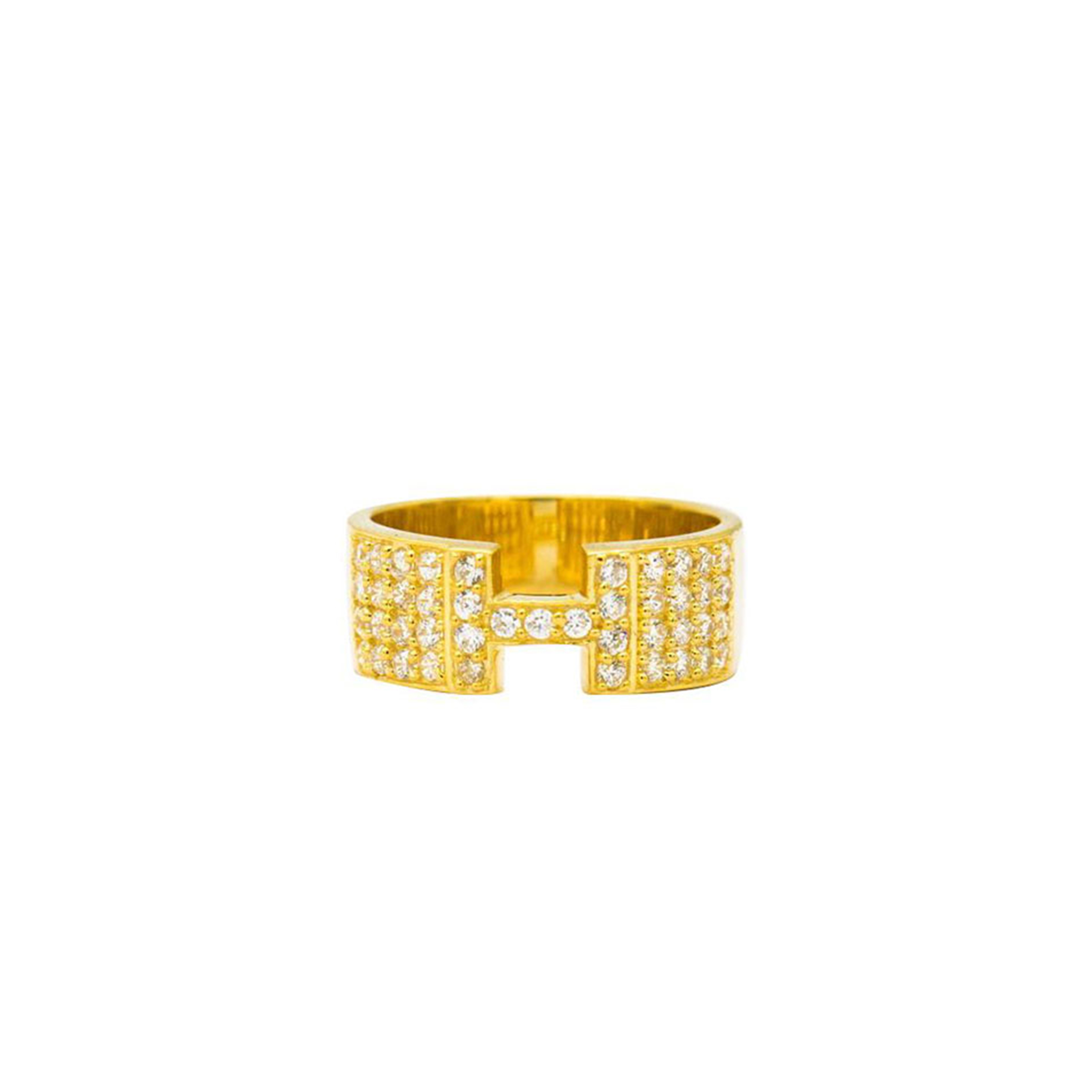 HERMÈS ENAMEL CLIC H GOLD DIAMONDS